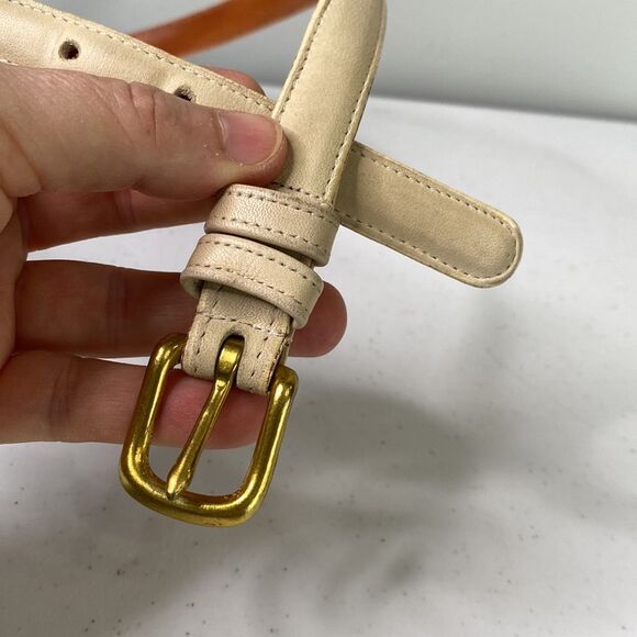 Coach Vintage Skinny Thin Leather Belt Solid Brass Buckle Made in New York City - Picture 14 of 16